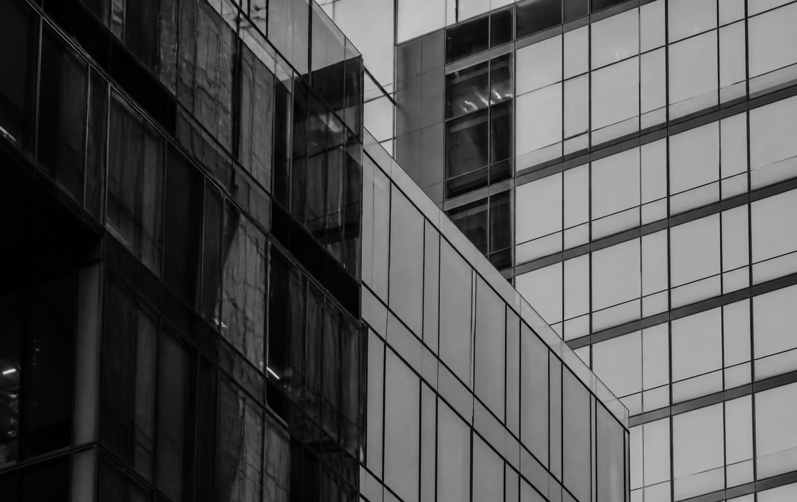 Monochrome architectural facade